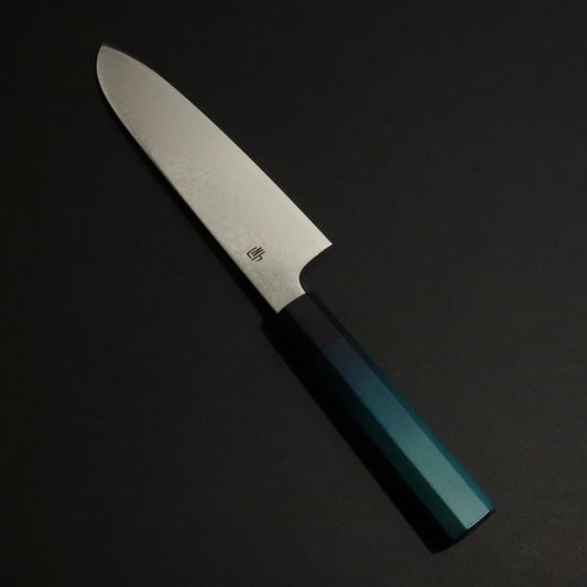 Indigo Handle Santoku Cobalt stainless steel