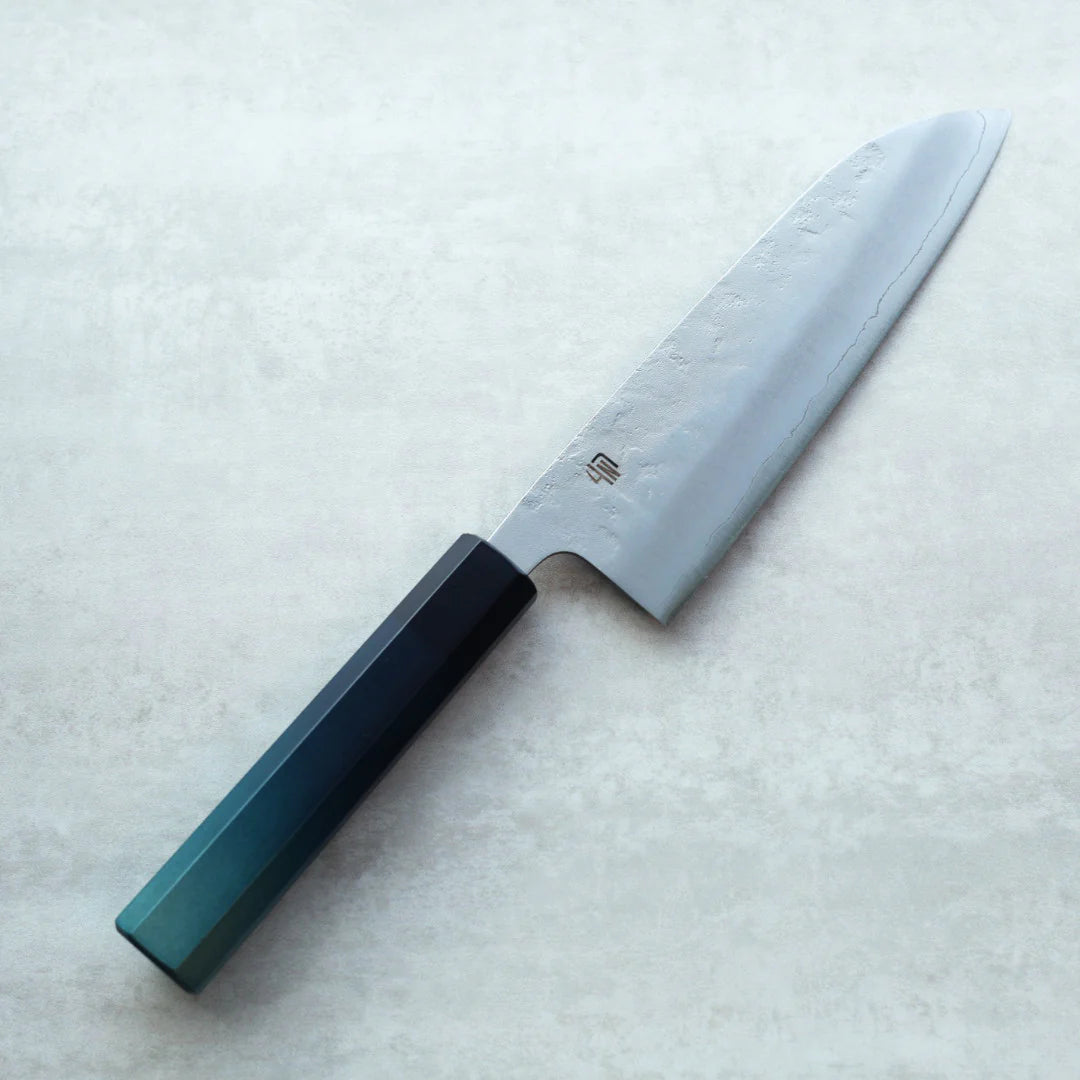 Indigo Handle Santoku Nashiji