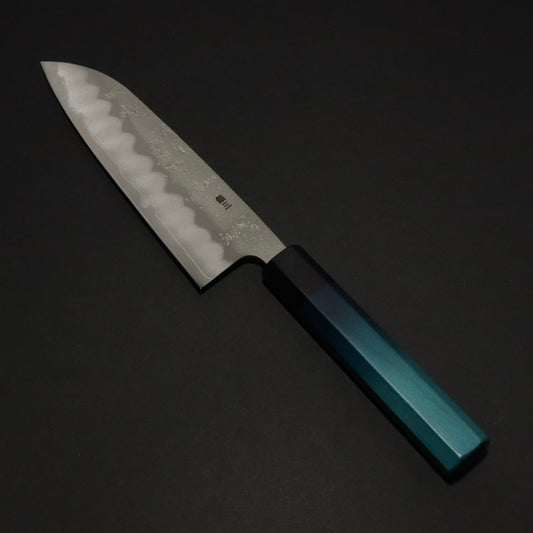 Indigo Handle Santoku Nashiji