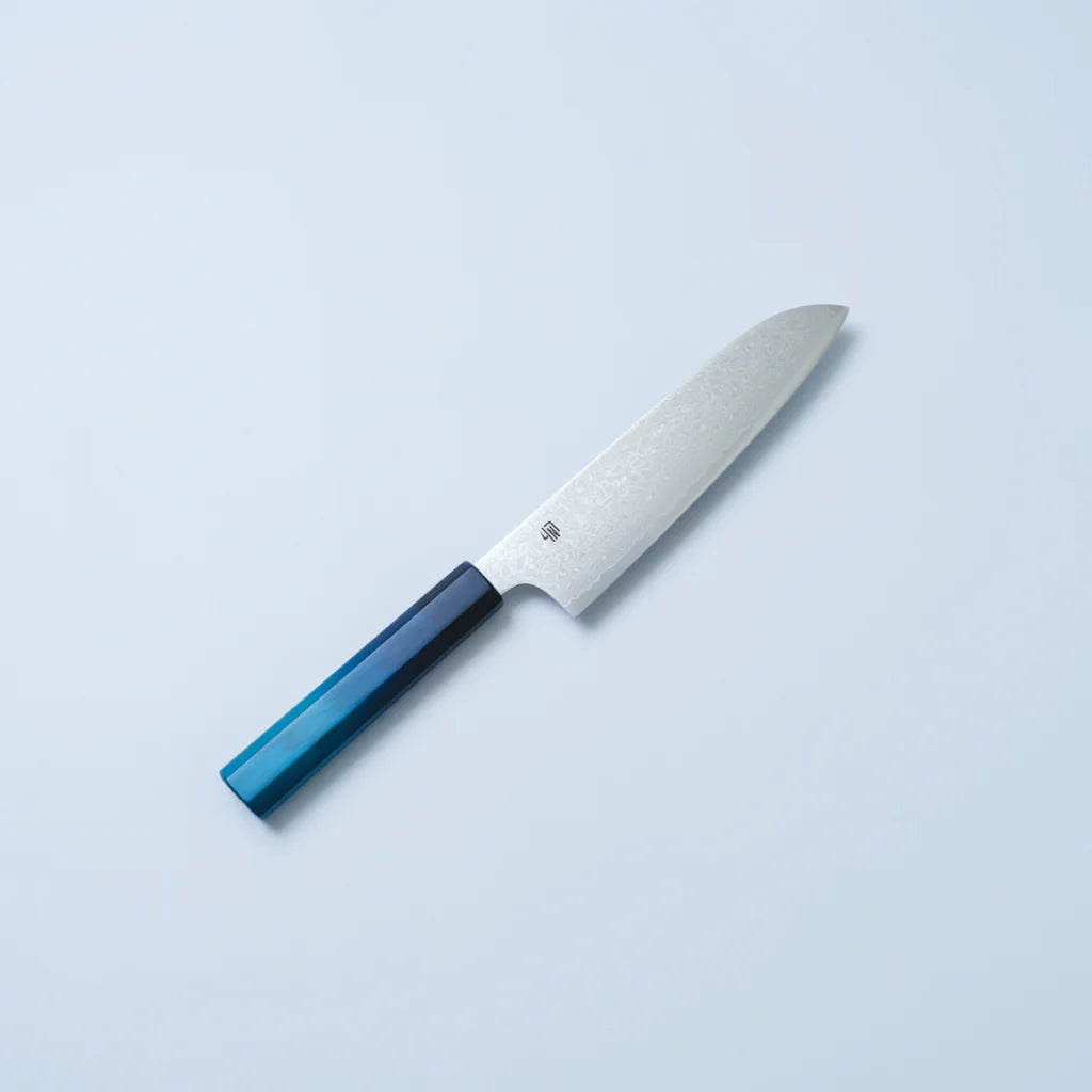 Indigo Handle Santoku Cobalt stainless steel