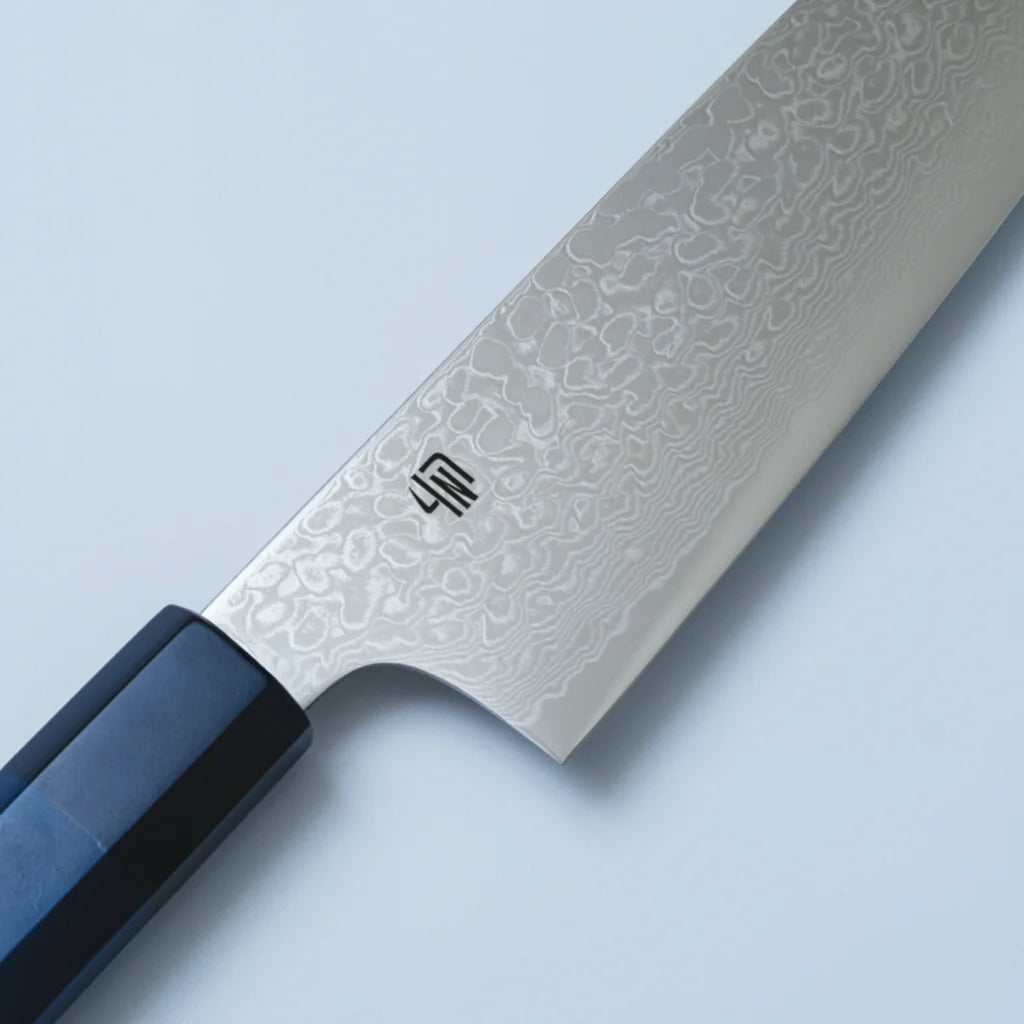 Indigo Handle Santoku Cobalt stainless steel